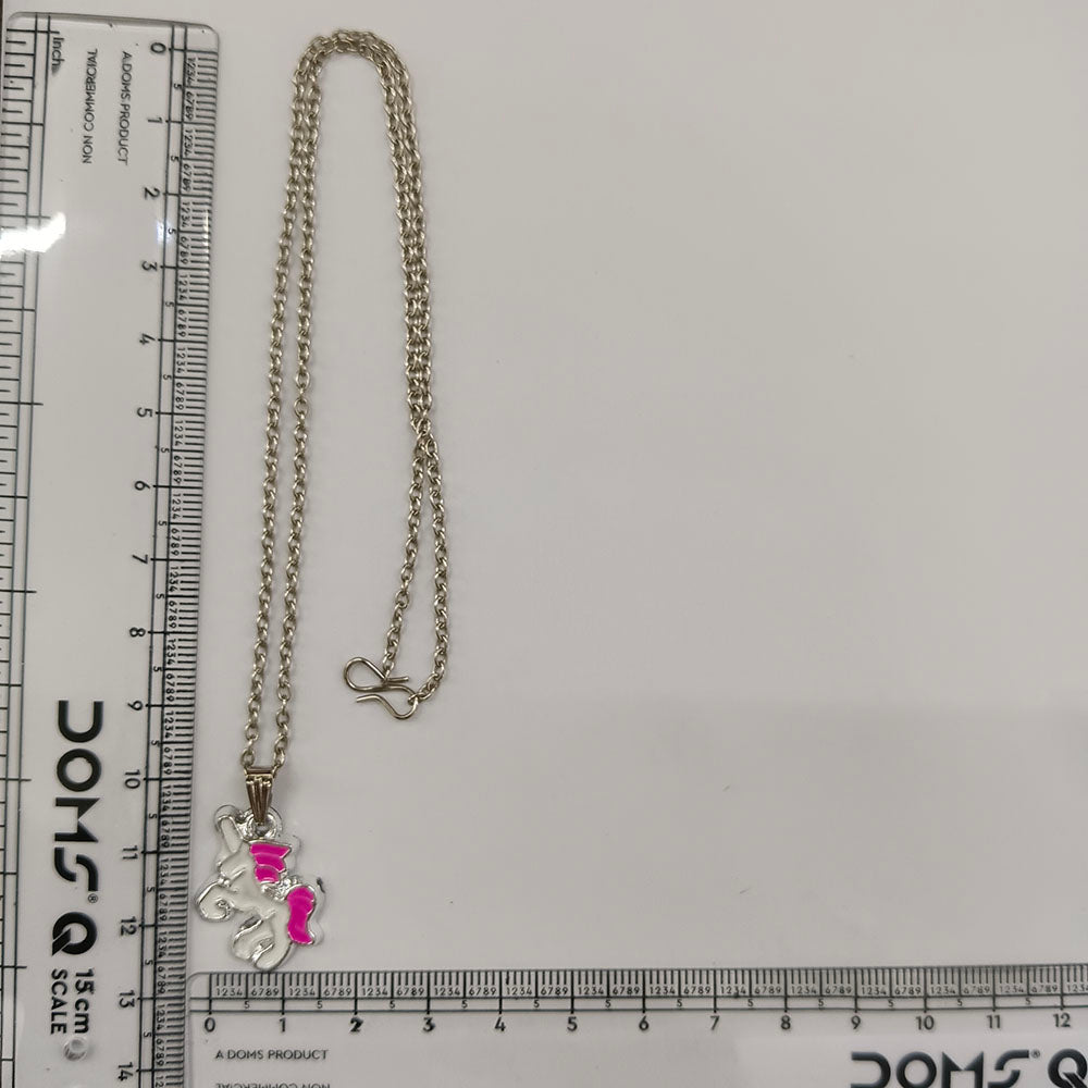 The99Jewel Stylish Austrian Stone Silver Plated Unicorn Shape Chain Pendant