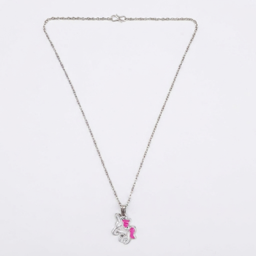 The99Jewel Stylish Austrian Stone Silver Plated Unicorn Shape Chain Pendant