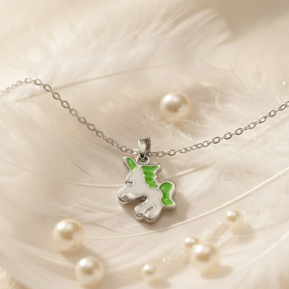 The99Jewel Stylish Austrian Stone Silver Plated Unicorn Shape Chain Pendant