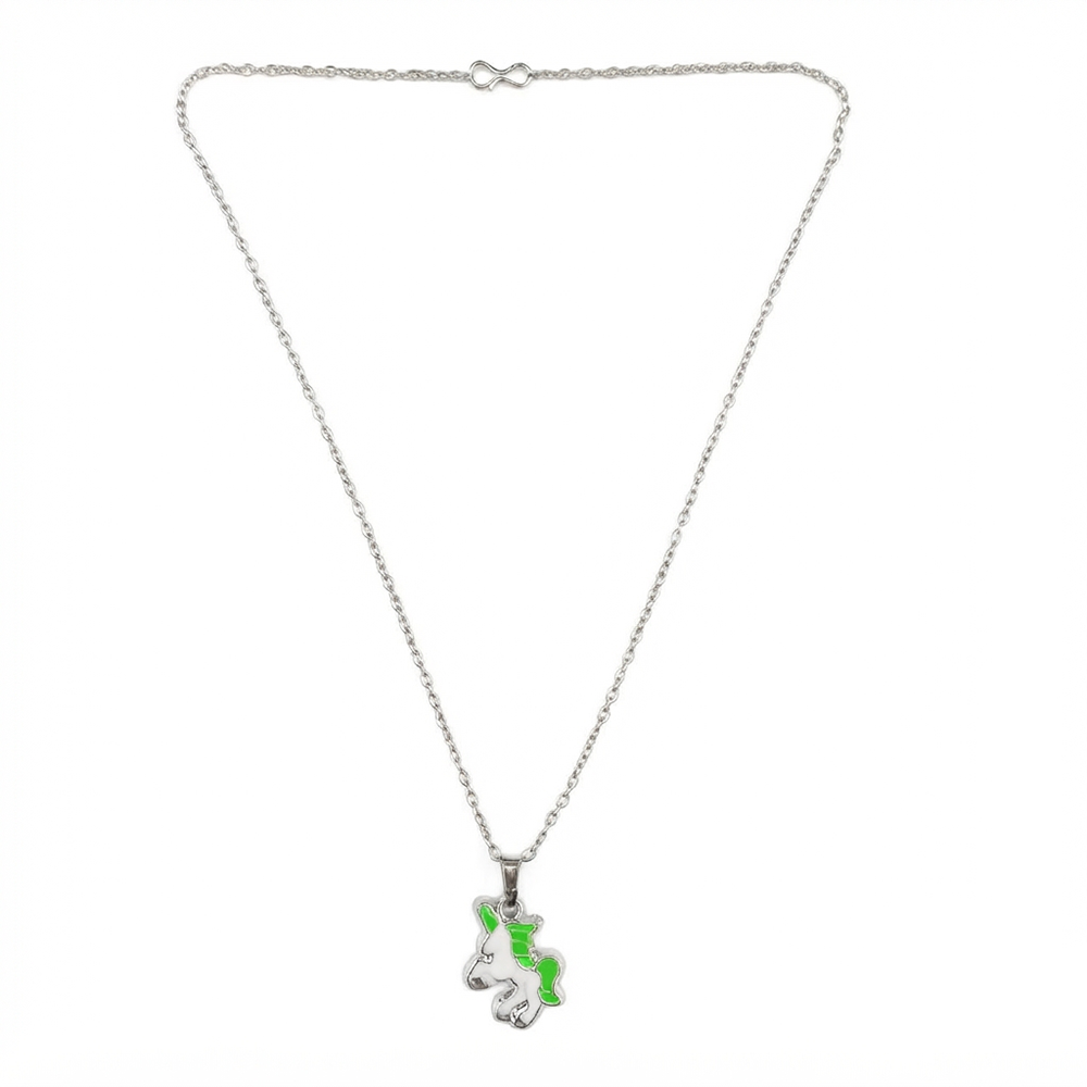 The99Jewel Stylish Austrian Stone Silver Plated Unicorn Shape Chain Pendant