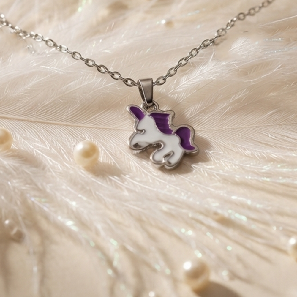 The99Jewel Stylish Austrian Stone Silver Plated Unicorn Shape Chain Pendant