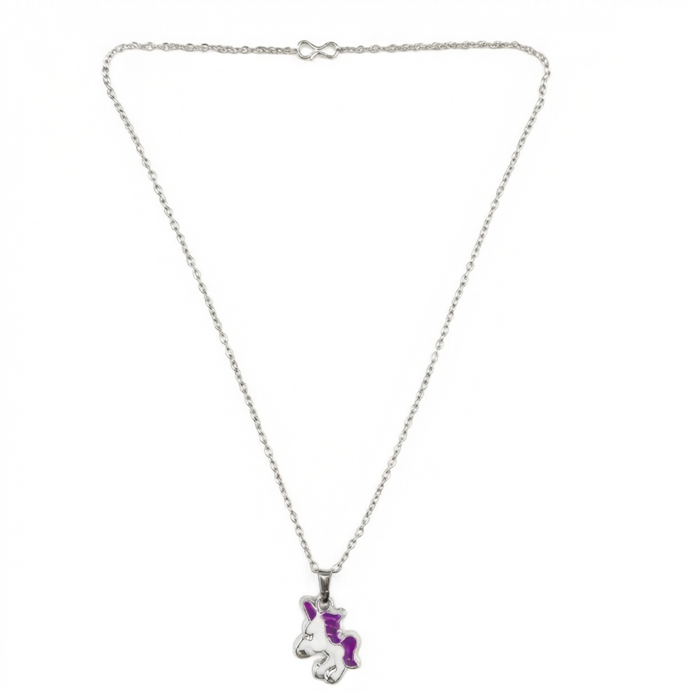 The99Jewel Stylish Austrian Stone Silver Plated Unicorn Shape Chain Pendant