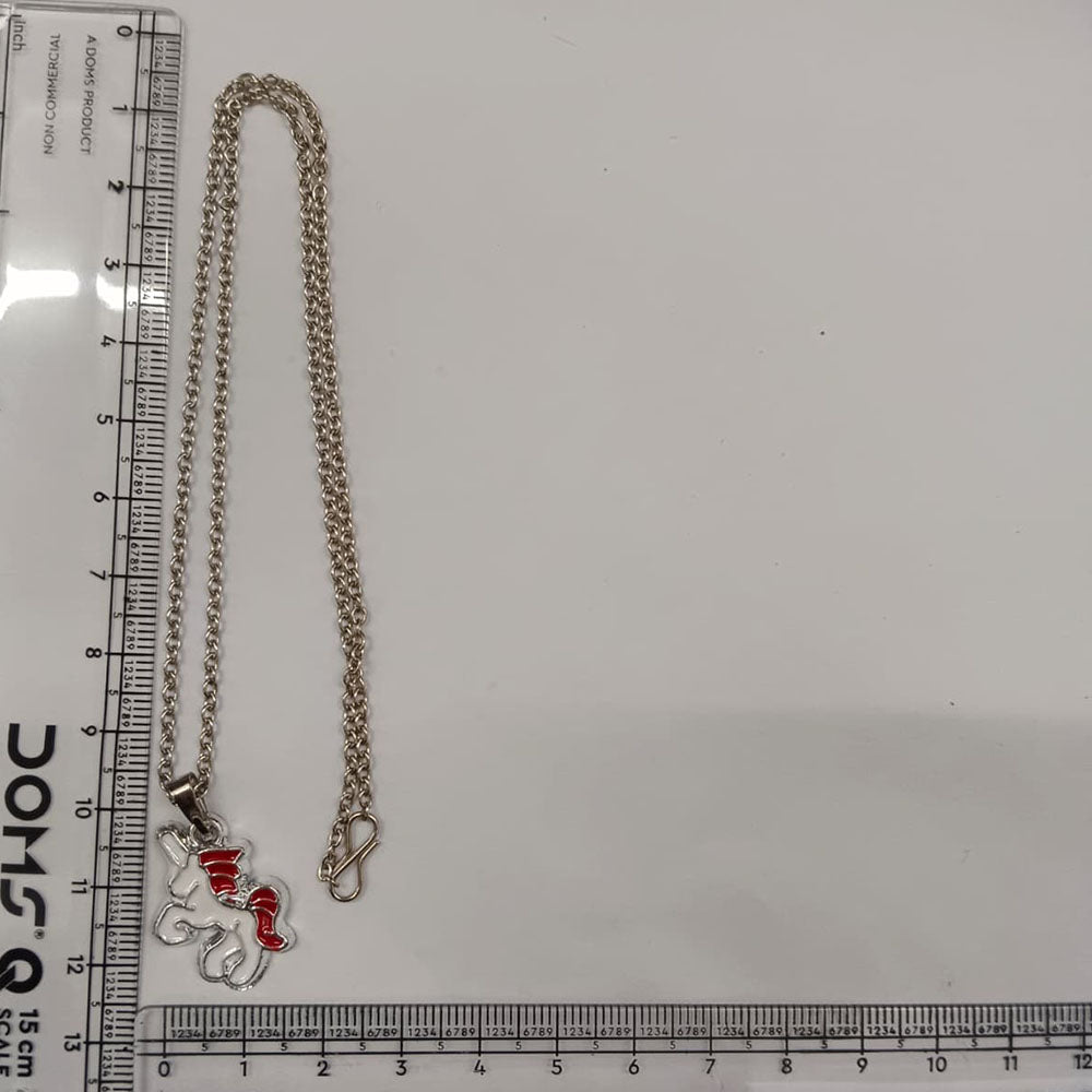 The99Jewel Stylish Austrian Stone Silver Plated Unicorn Shape Chain Pendant