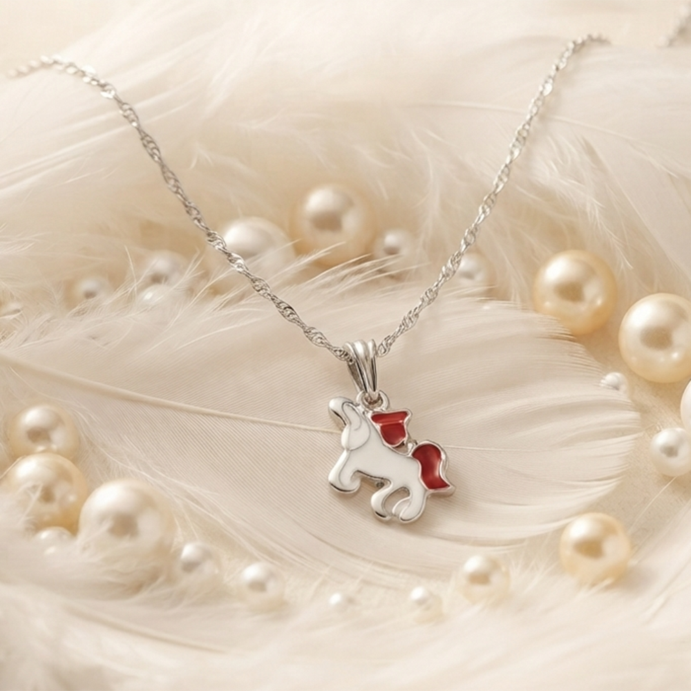 The99Jewel Stylish Austrian Stone Silver Plated Unicorn Shape Chain Pendant