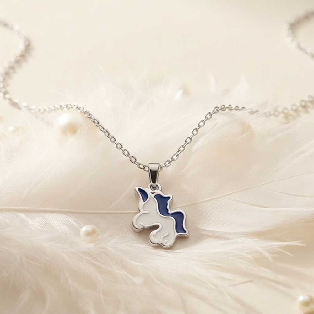 The99Jewel Stylish Austrian Stone Silver Plated Unicorn Shape Chain Pendant