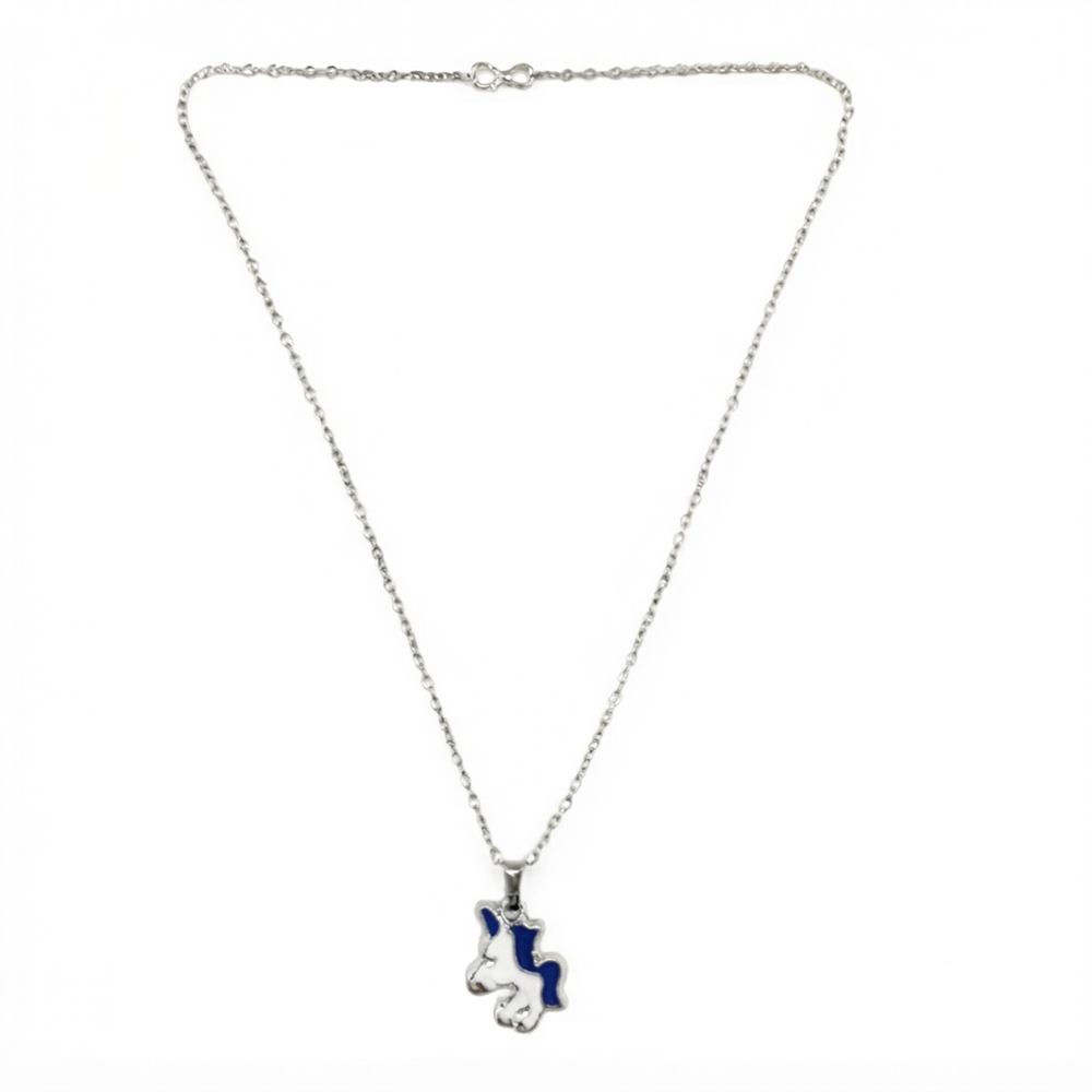 The99Jewel Stylish Austrian Stone Silver Plated Unicorn Shape Chain Pendant