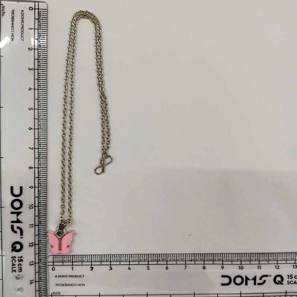 The99Jewel Lightweight  Austrian Stone Silver Plated Butterfly Shape Chain Pendant