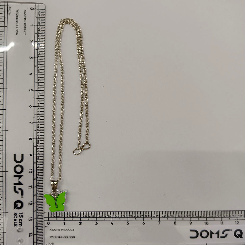 The99Jewel Lightweight  Austrian Stone Silver Plated Butterfly Shape Chain Pendant