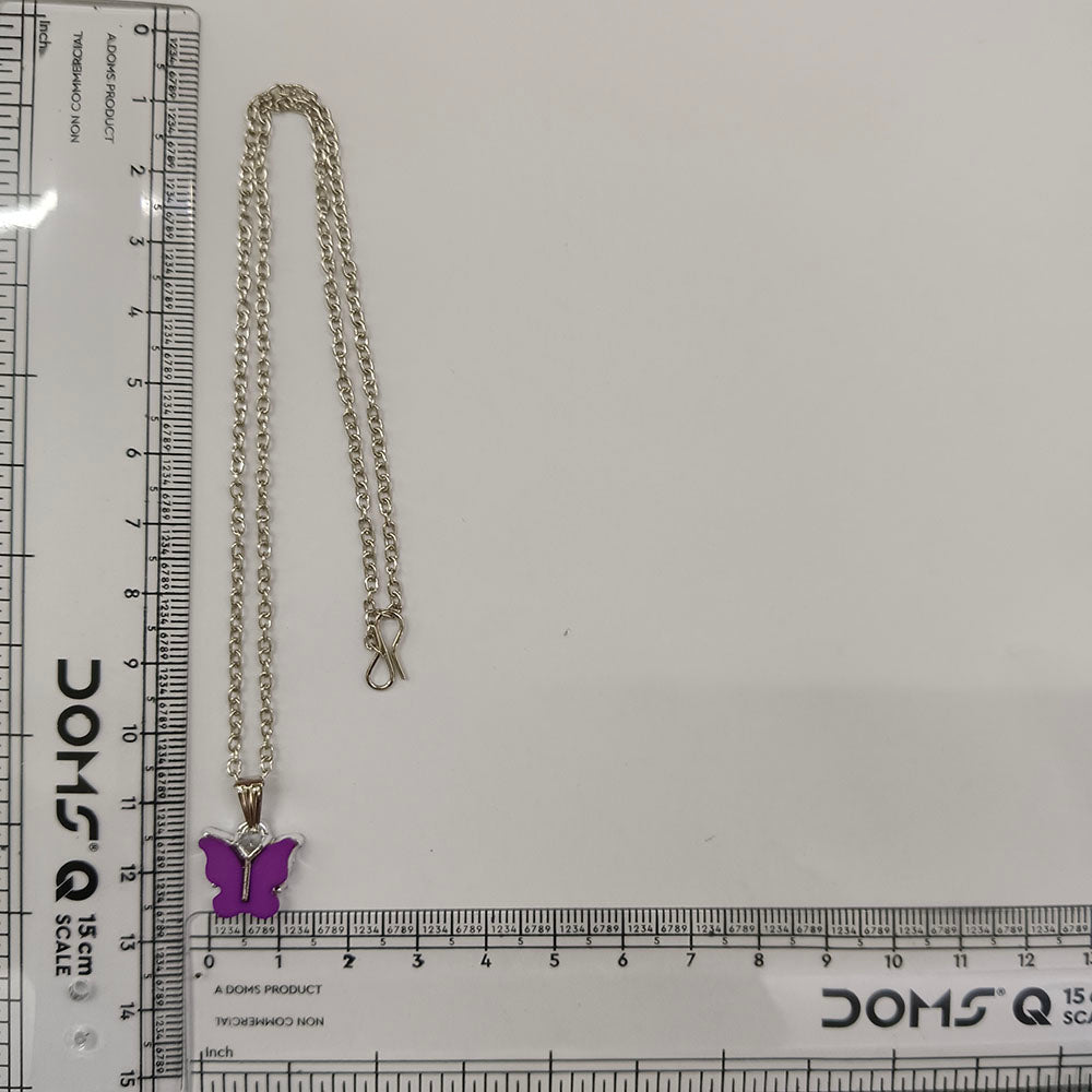 The99Jewel Lightweight  Austrian Stone Silver Plated Butterfly Shape Chain Pendant