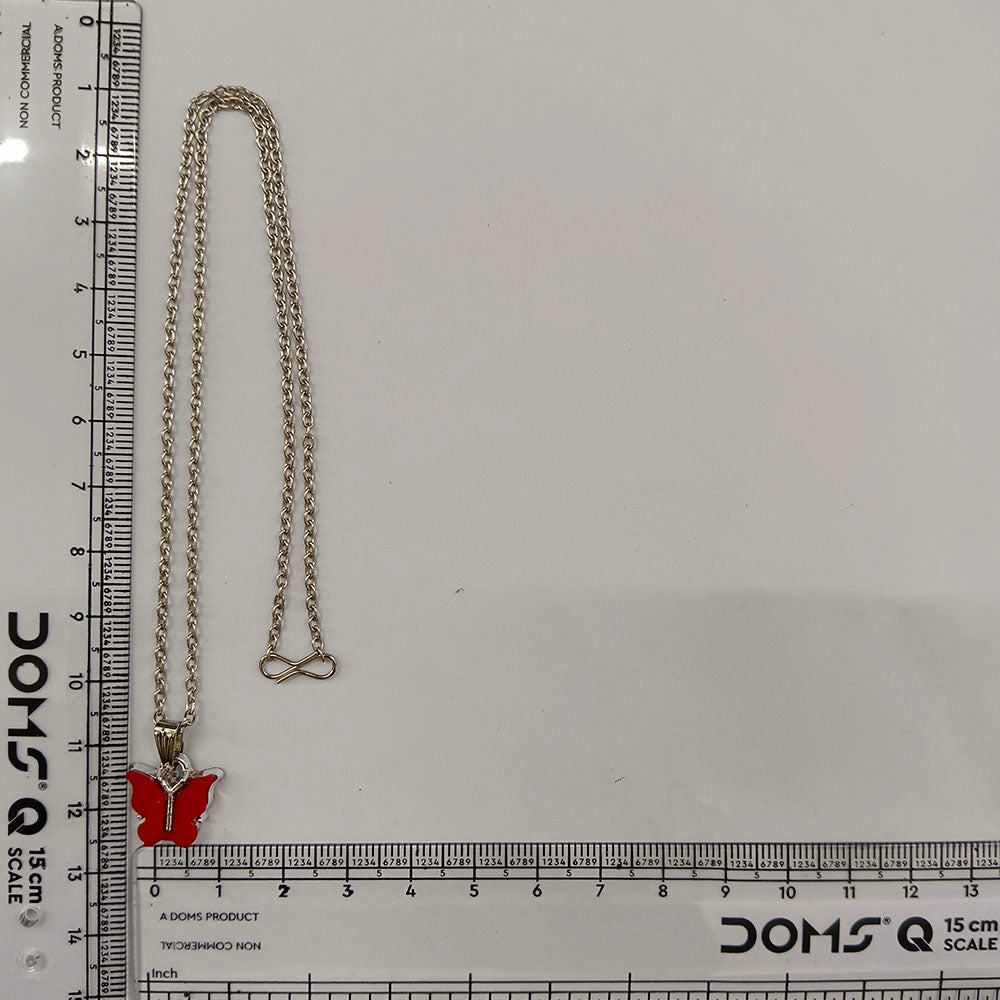 The99Jewel Lightweight  Austrian Stone Silver Plated Butterfly Shape Chain Pendant