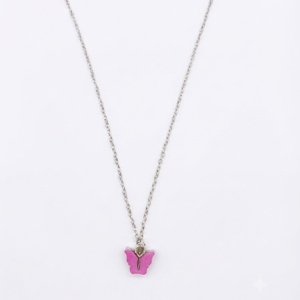 The99Jewel Beautiful Butterfly Shape Silver Plated Chain Pendant  for Women