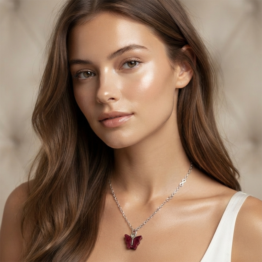 The99Jewel Beautiful Butterfly Shape Silver Plated Chain Pendant  for Women