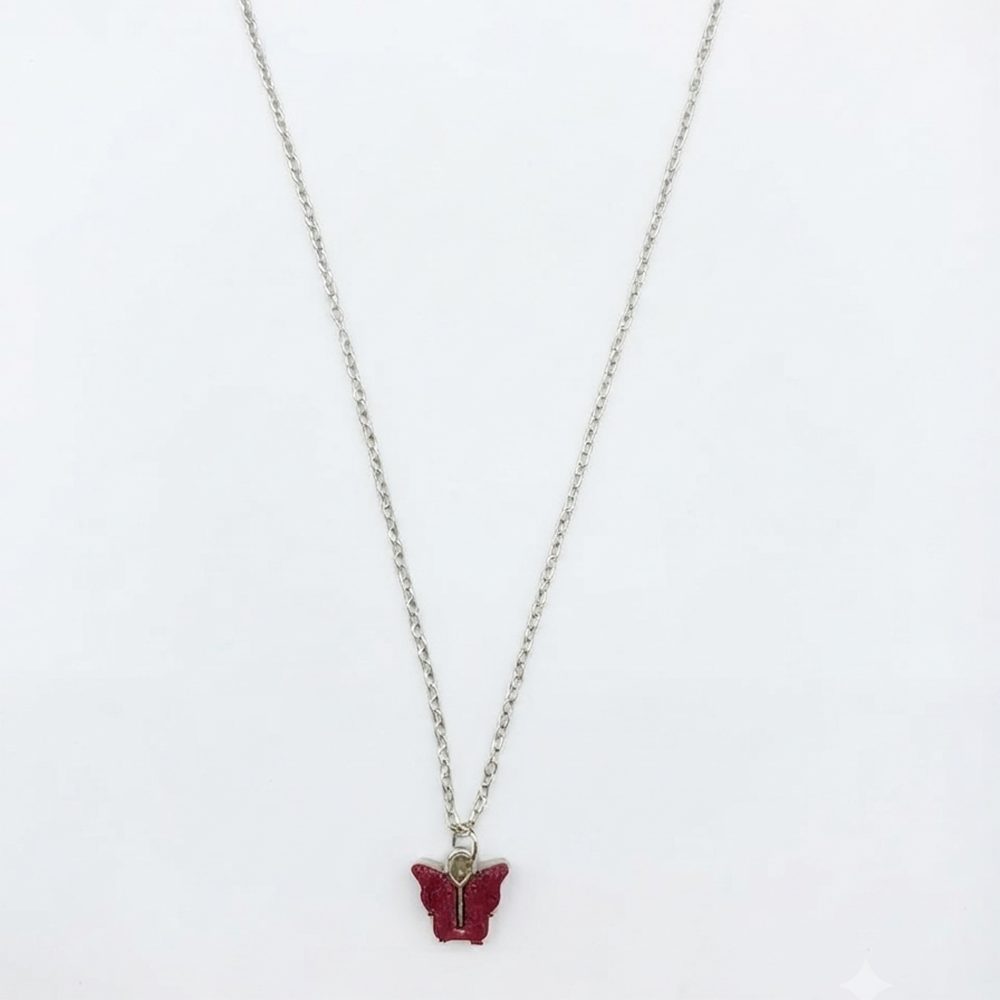 The99Jewel Beautiful Butterfly Shape Silver Plated Chain Pendant  for Women
