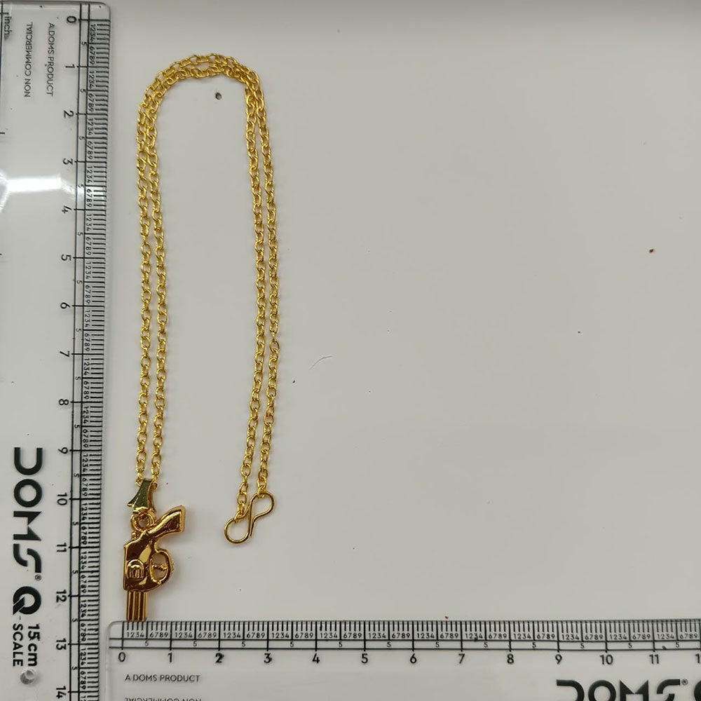 The99Jewel Modern Gold Plated Gun Shape Chain Pendant for Women