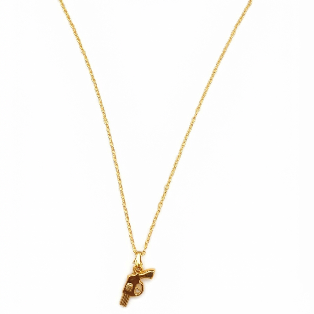 The99Jewel Modern Gold Plated Gun Shape Chain Pendant for Women
