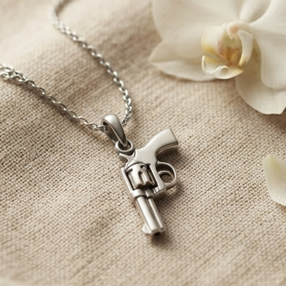 The99Jewel Trendy Silver Plated Gun Shape Pendant Chain for Women