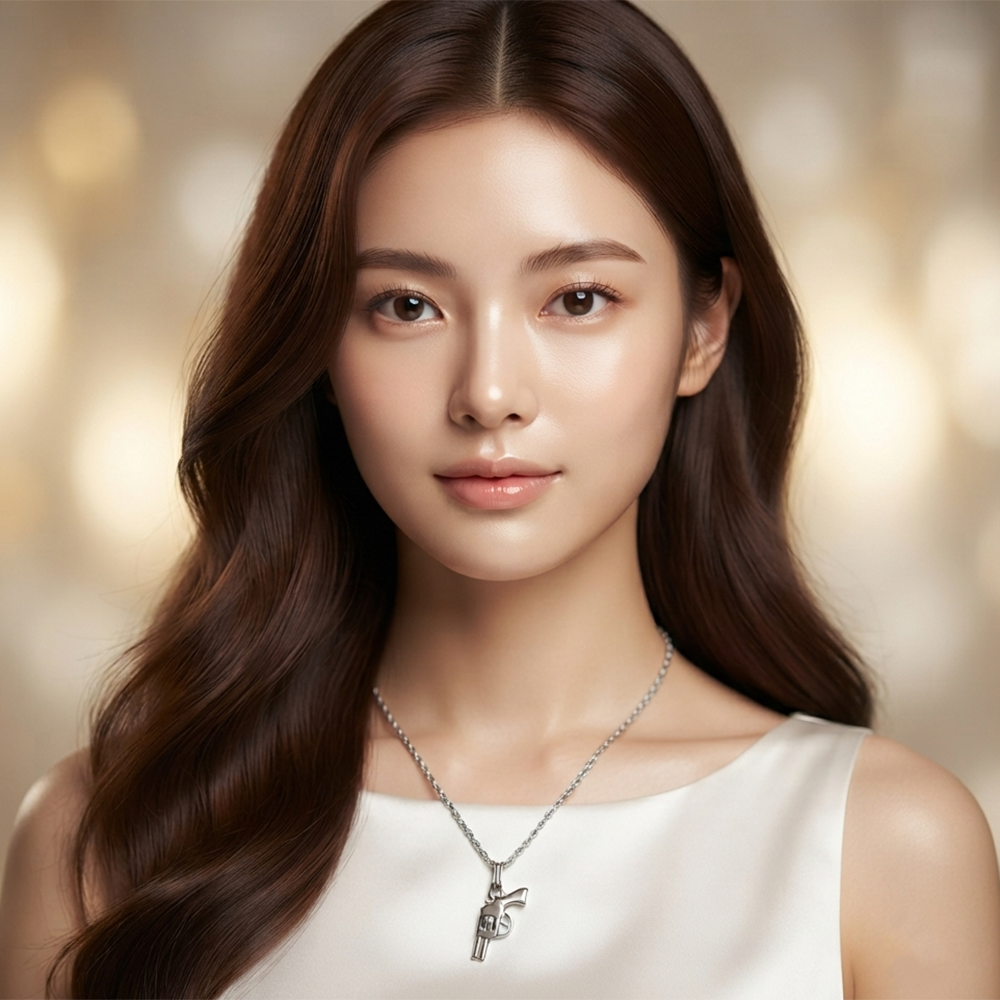 The99Jewel Trendy Silver Plated Gun Shape Pendant Chain for Women