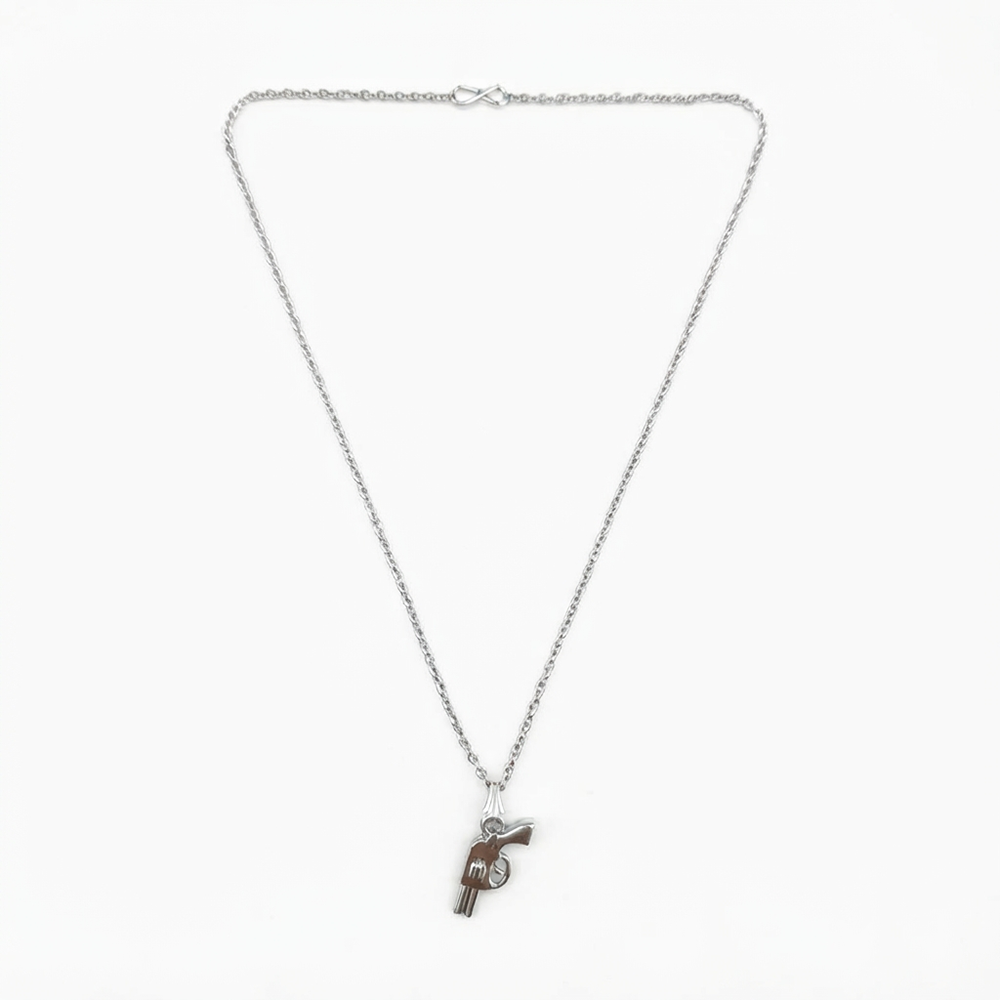 The99Jewel Trendy Silver Plated Gun Shape Pendant Chain for Women