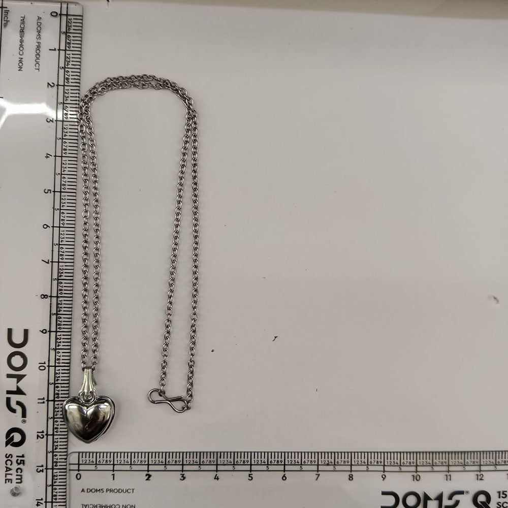 The99Jewel Trendy Silver Plated Heart  Shape Pendant Chain for Women