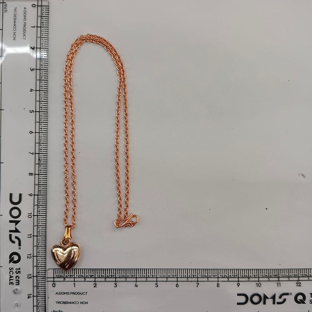 The99Jewel Trendy Rose Gold Plated Heart  Shape Pendant Chain for Women