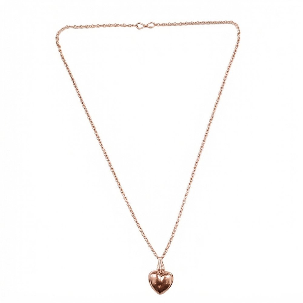 The99Jewel Trendy Rose Gold Plated Heart  Shape Pendant Chain for Women