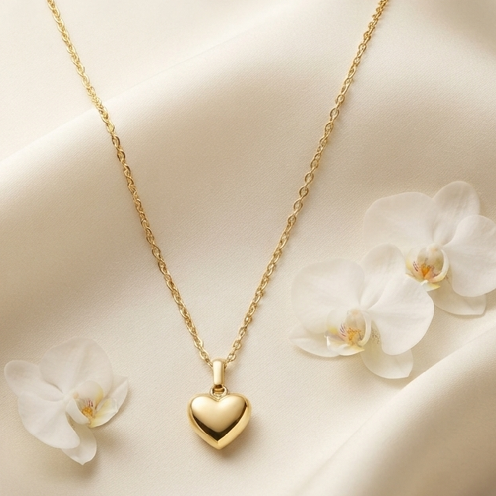 The99Jewel Modern Gold Plated Heart Shape Chain Pendant for Women