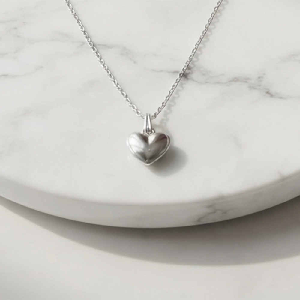 The99Jewel Trendy Silver Plated Heart  Shape Pendant Chain for Women