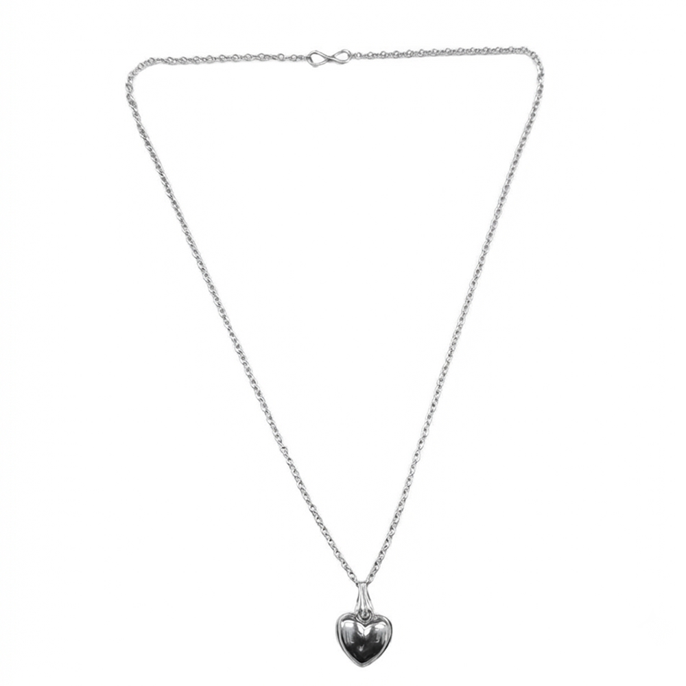 The99Jewel Trendy Silver Plated Heart  Shape Pendant Chain for Women