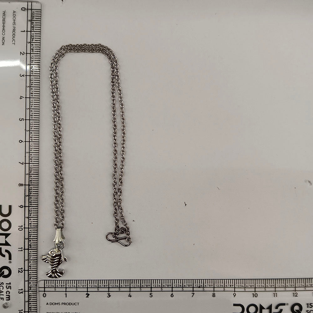The99Jewel Trendy Silver Plated Fish Shape Pendant Chain for Women