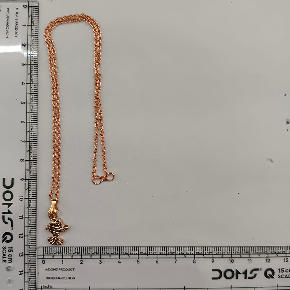The99Jewel Trendy Rose Gold Plated Fish Shape Pendant Chain for Women