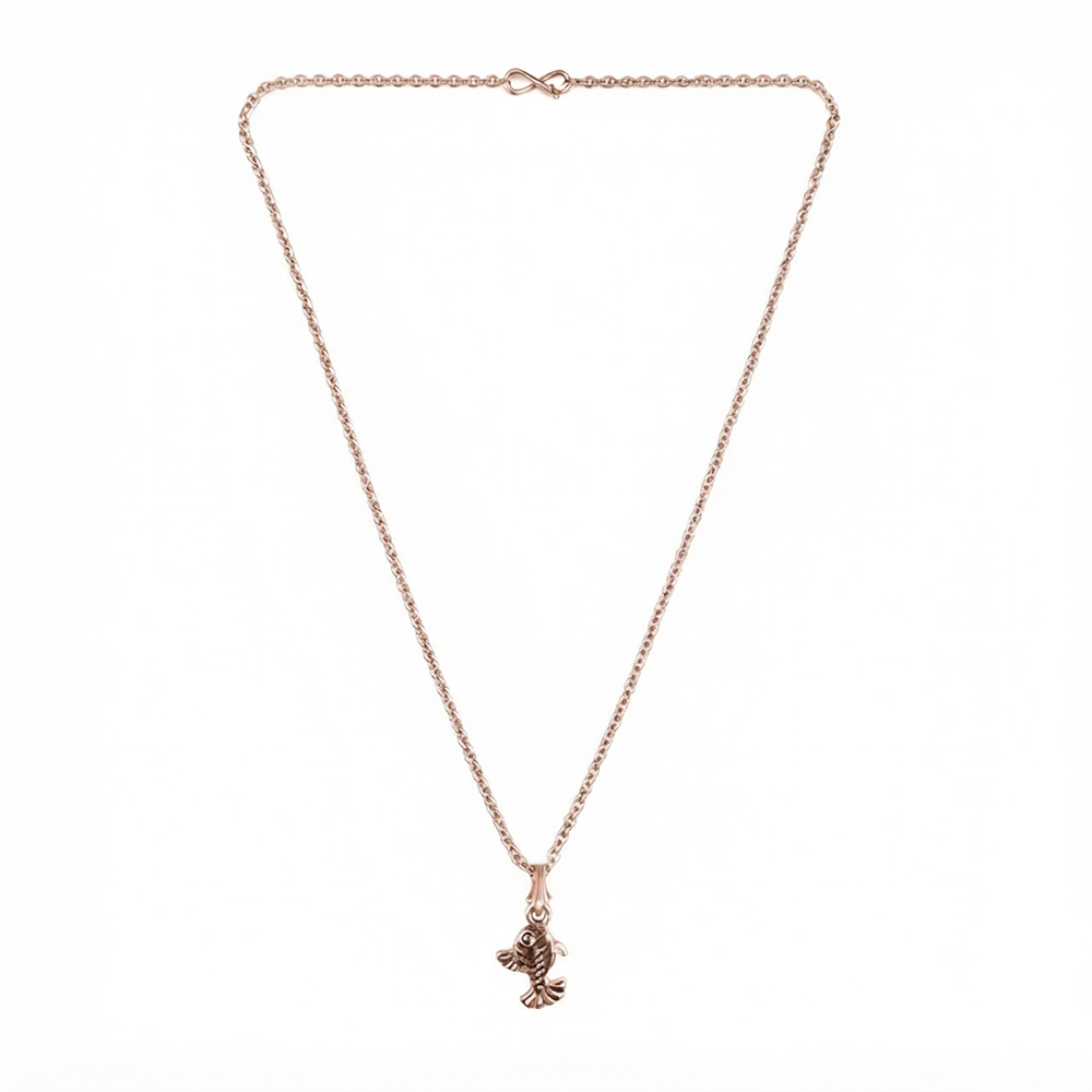 The99Jewel Trendy Rose Gold Plated Fish Shape Pendant Chain for Women
