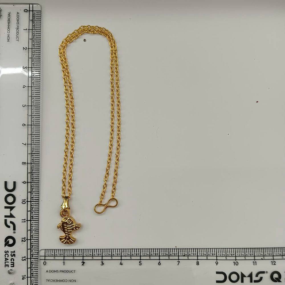 The99Jewel Modern Gold Plated Fish Shape Chain Pendant for Women
