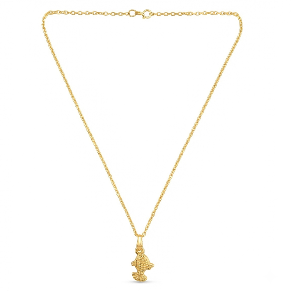 The99Jewel Modern Gold Plated Fish Shape Chain Pendant for Women