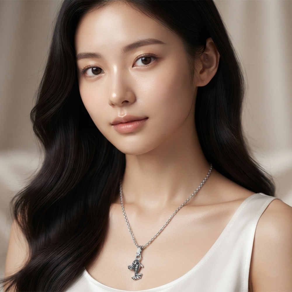 The99Jewel Trendy Silver Plated Fish Shape Pendant Chain for Women