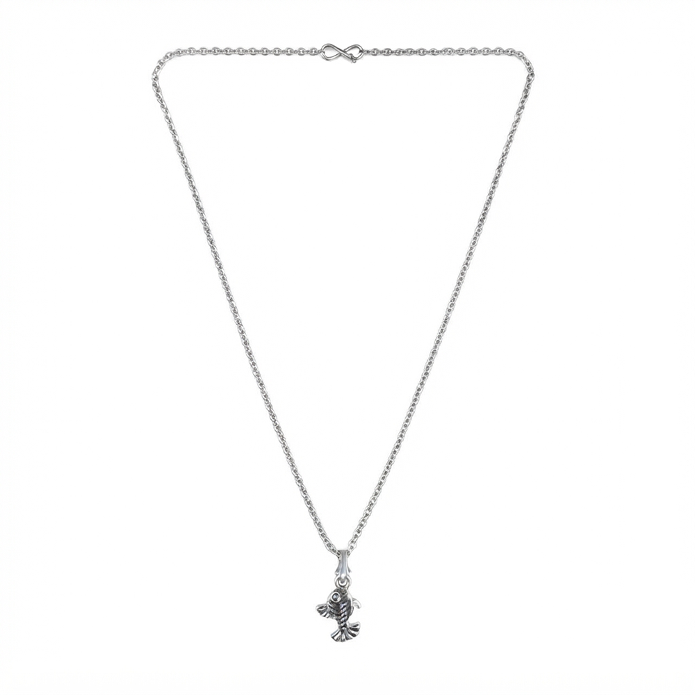 The99Jewel Trendy Silver Plated Fish Shape Pendant Chain for Women
