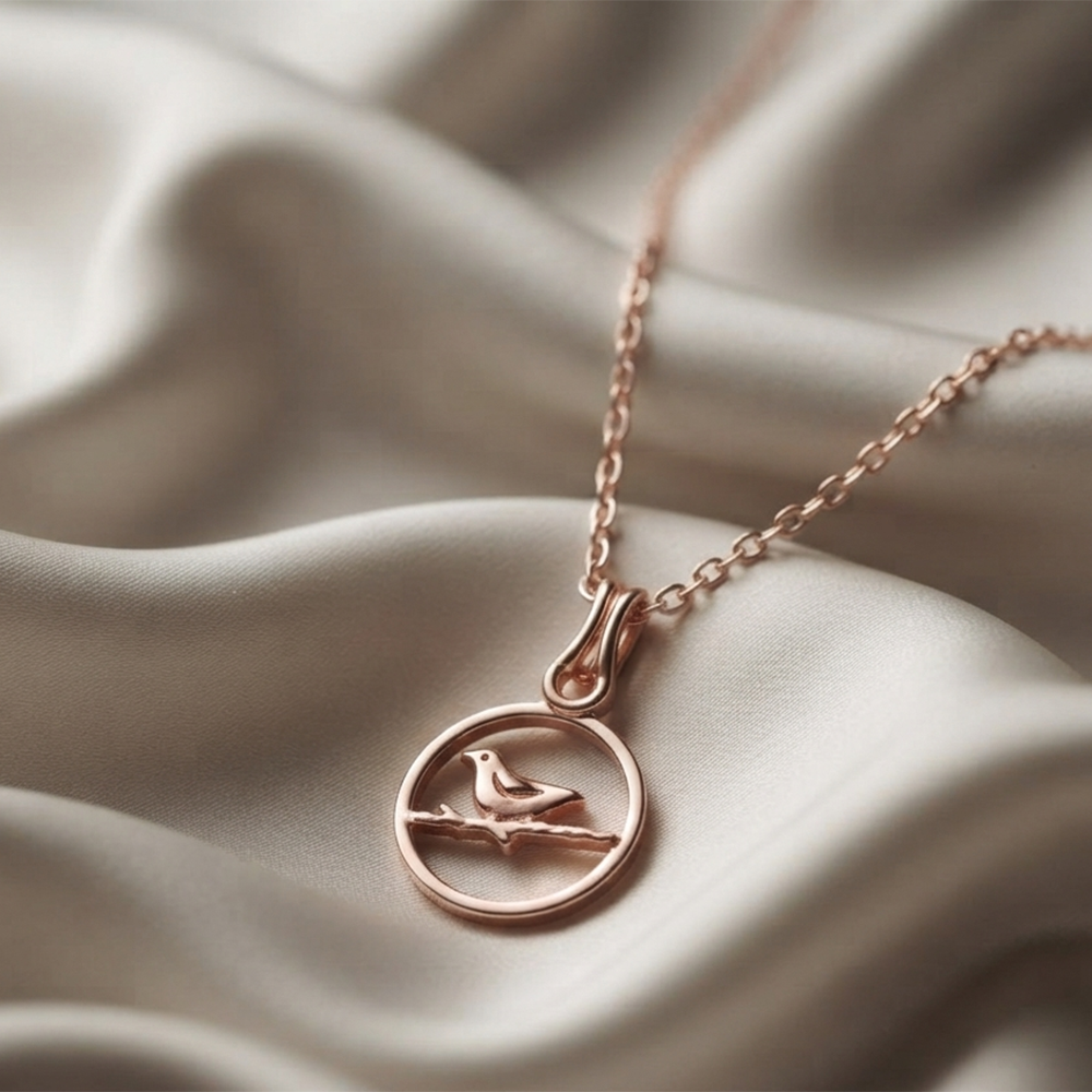 The99Jewel Trendy Rose Gold Plated Bird Motif Pendant Chain for Women