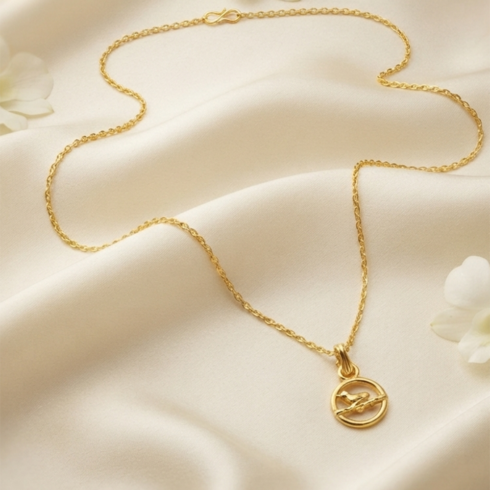 The99Jewel Modern Gold Plated Bird Shape Chain Pendant for Women