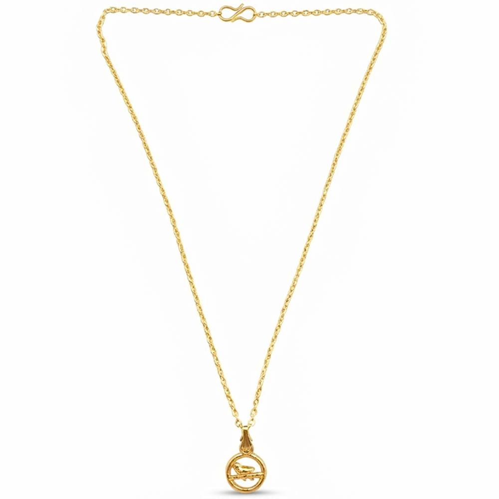 The99Jewel Modern Gold Plated Bird Shape Chain Pendant for Women
