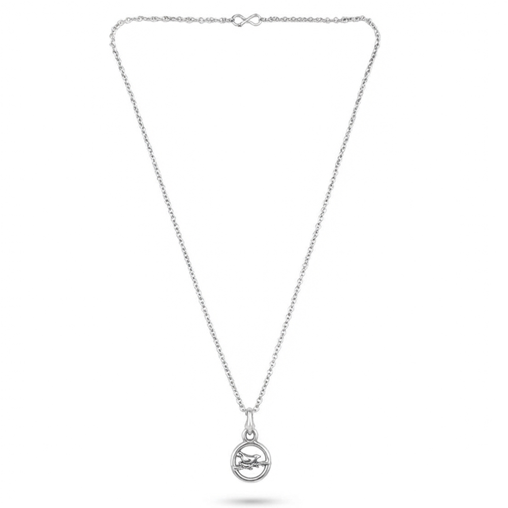 The99Jewel Trendy Silver Plated Bird Motif Pendant Chain for Women