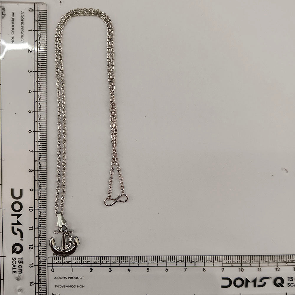 The99Jewel Trendy Silver Plated Anchor Shape Pendant Chain for Women