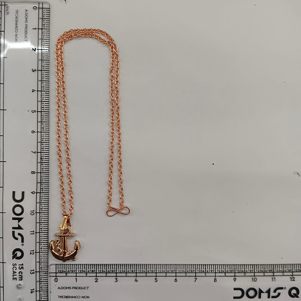 The99Jewel Trendy Rose Gold Plated Anchor Shape Pendant Chain for Women