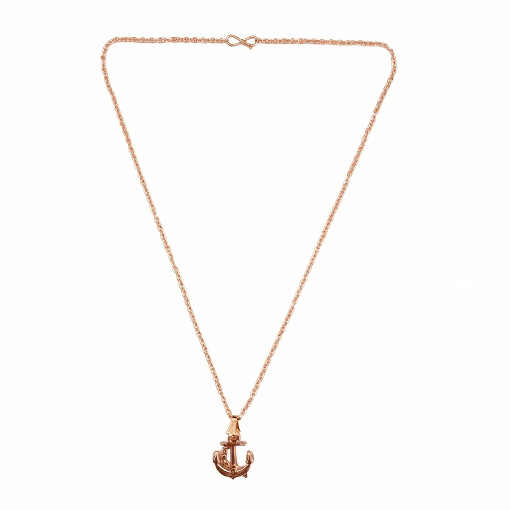 The99Jewel Trendy Rose Gold Plated Anchor Shape Pendant Chain for Women