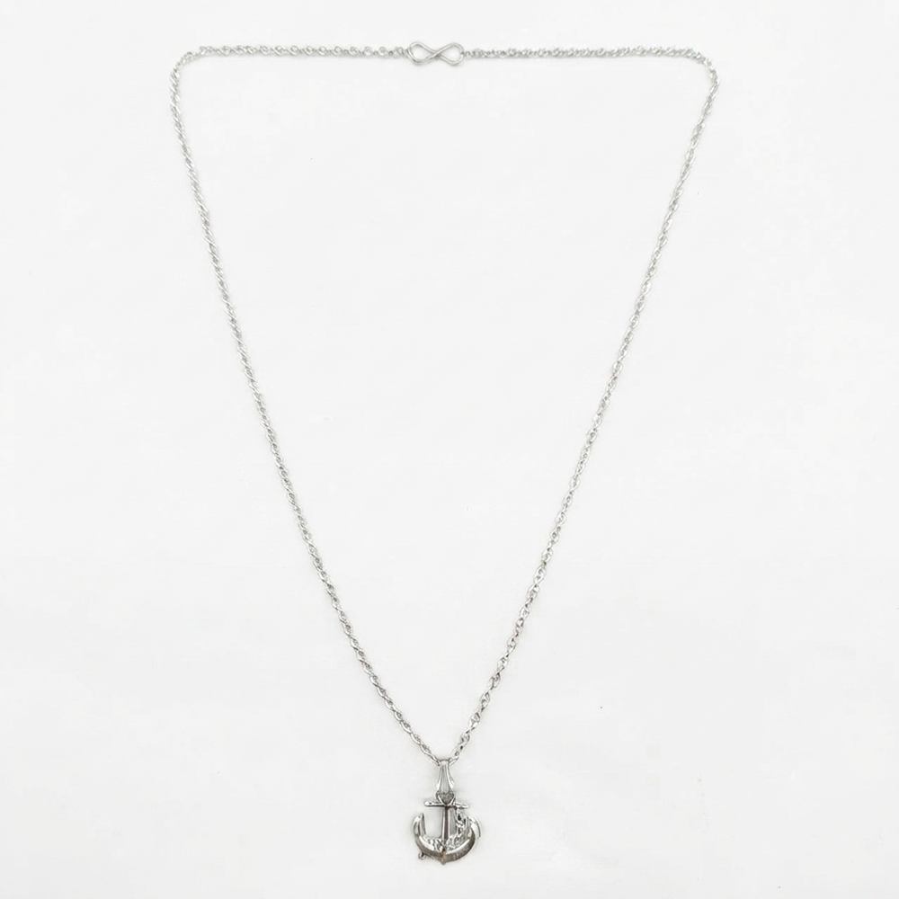 The99Jewel Trendy Silver Plated Anchor Shape Pendant Chain for Women