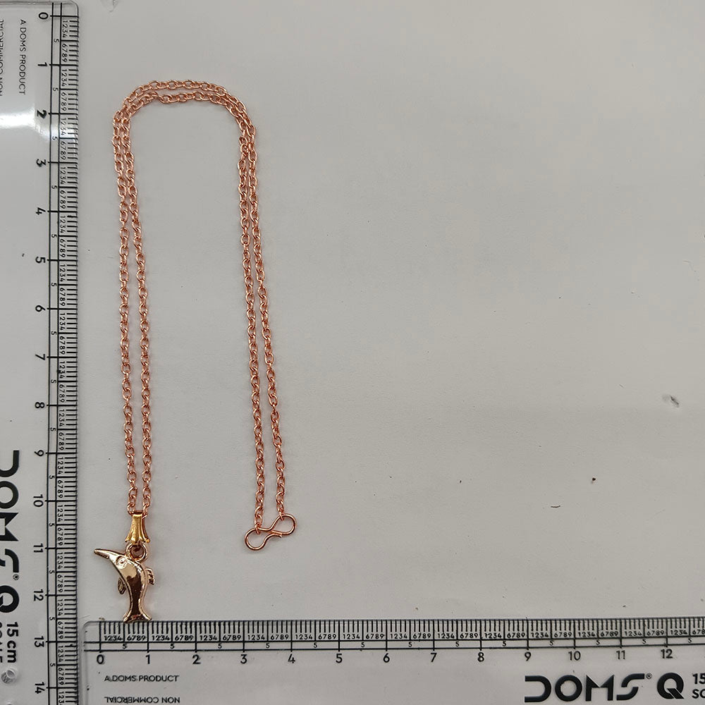 The99Jewel Trendy Rose Gold Plated Fish Shape Pendant Chain for Women