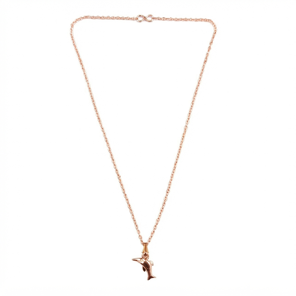 The99Jewel Trendy Rose Gold Plated Fish Shape Pendant Chain for Women