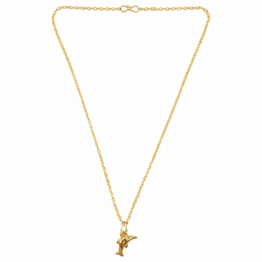 The99Jewel Modern Gold Plated Fish Shape Chain Pendant for Women