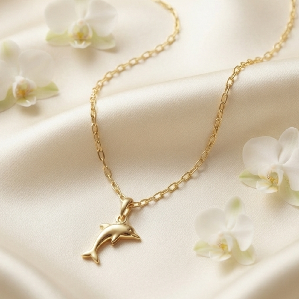 The99Jewel Modern Gold Plated Fish Shape Chain Pendant for Women
