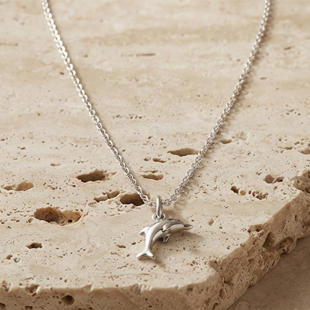 The99Jewel Trendy Silver Plated Fish Shape Pendant Chain for Women