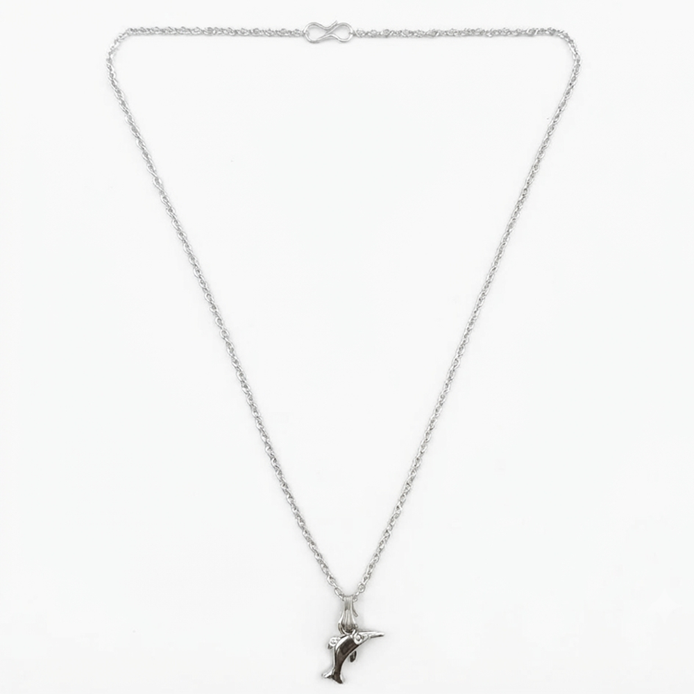 The99Jewel Trendy Silver Plated Fish Shape Pendant Chain for Women