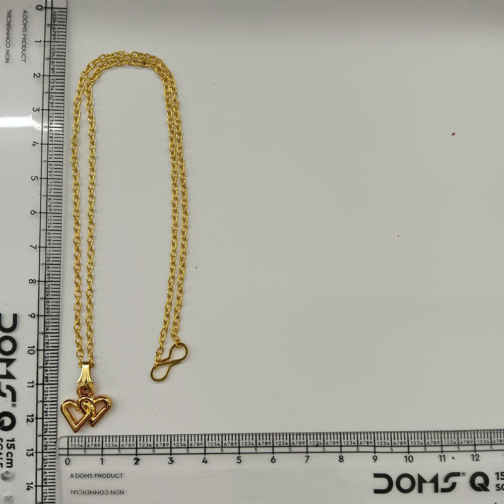 The99Jewel Modern Gold Plated Double Heart  Shape Chain Pendant for Women